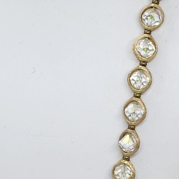 Vintage Aurora Borealis Crystal And Gold‎ Tone Beaded Necklace Unsigned Jonne? - Picture 3 of 5